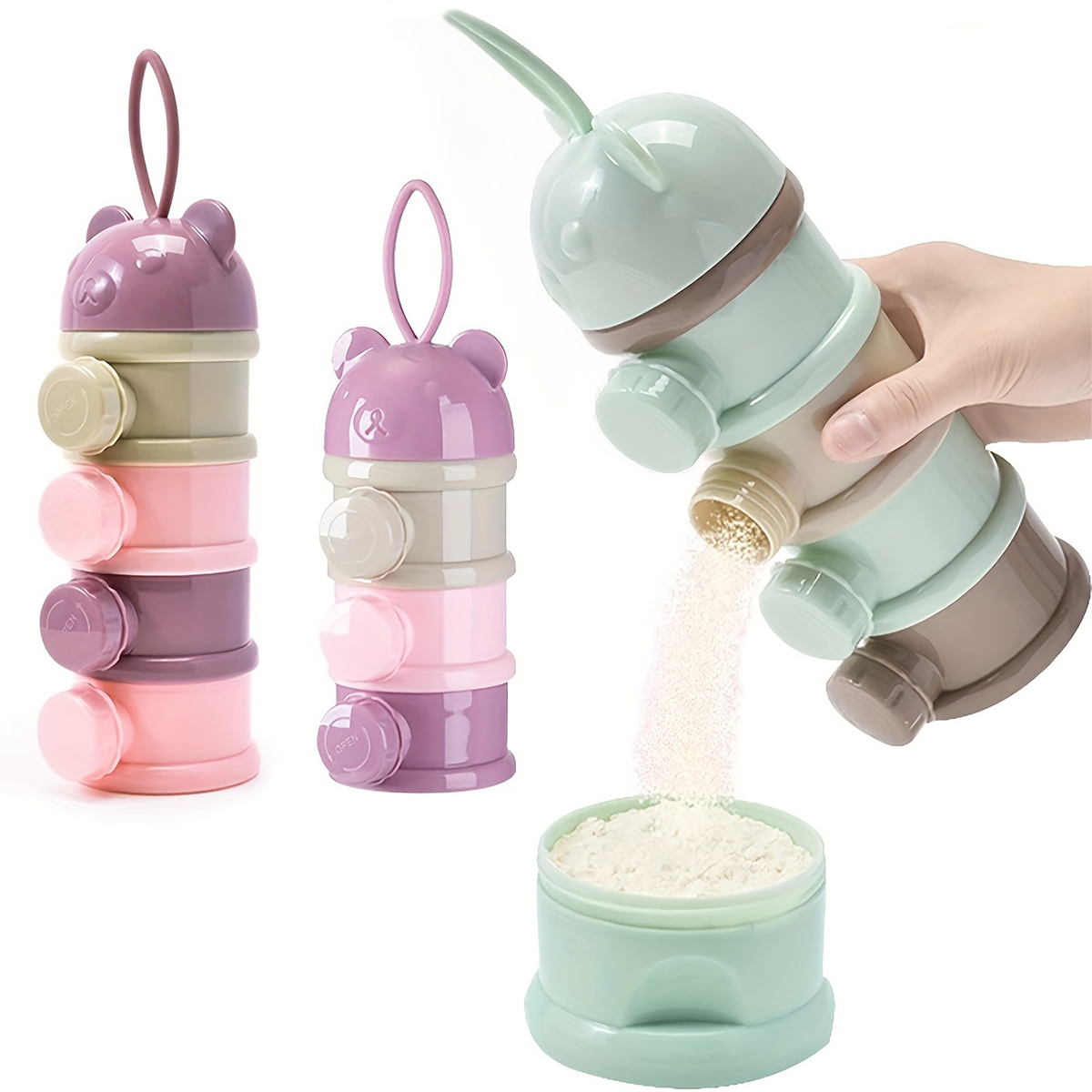 Formula Dispenser Portable - Wadah Susu Bubuk Bayi Kapasitas Besar