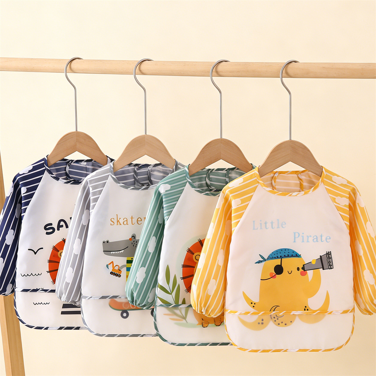 Bib Long Sleeve - 2 Buah Celemek Bayi Lengan Panjang