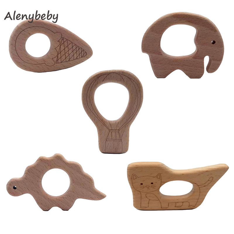 Baby Food Organic - Kayu Teether Kartun DIY Kayu Liontin