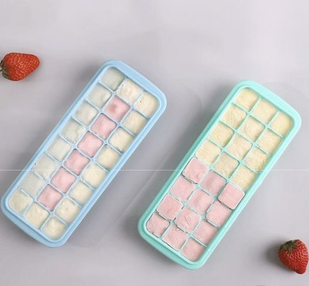 Baby Food Freezer Tray - Cetakan Es Batu Silikon dengan Tutup
