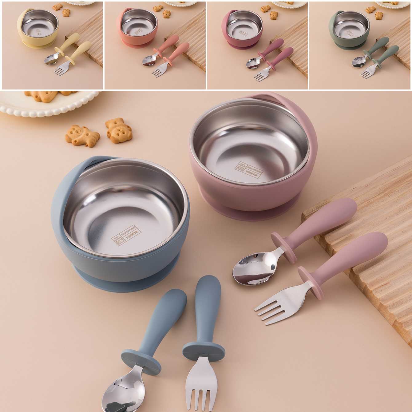 Baby Food Lunch - Warna Anak-anak 3 Buah Set Makan