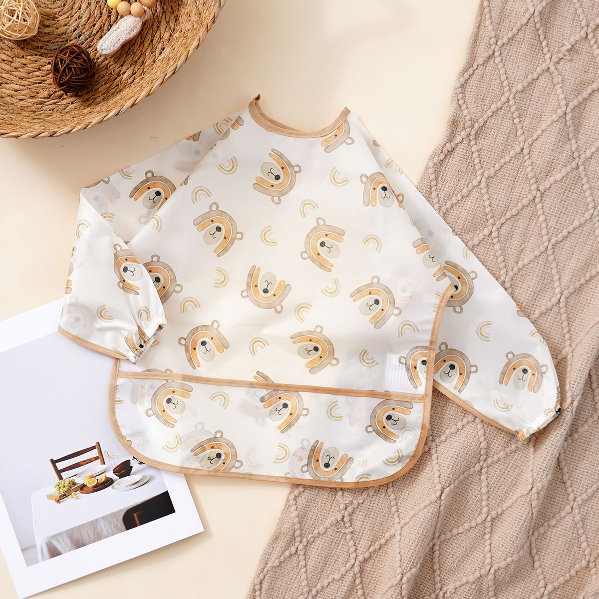 Bib Long Sleeve - Celemek Bayi Lengan Panjang Dapat Dicuci