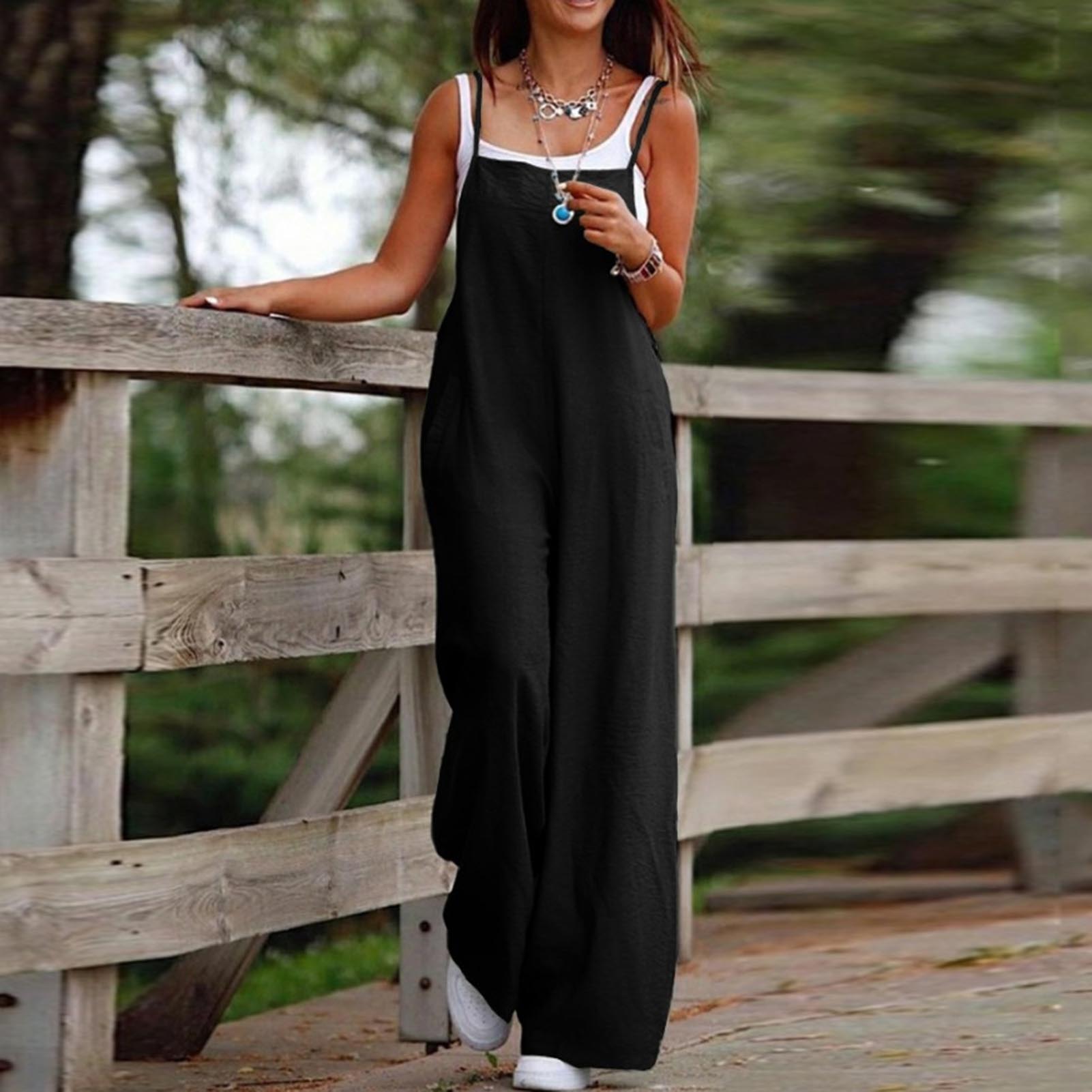 Jumpsuit Longgar Kasual Wanita - Bib Long Sleeve ulasan dan harga