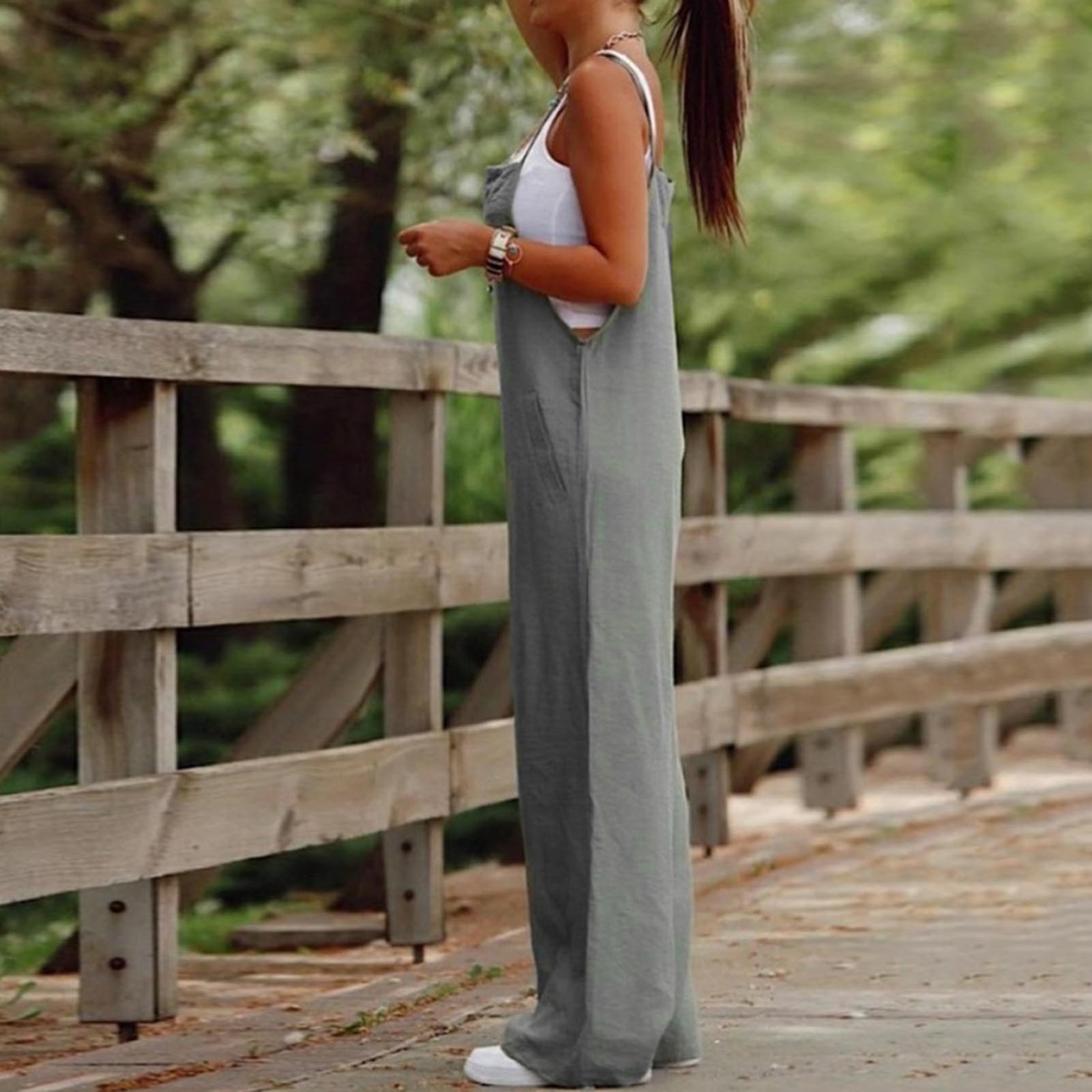 Jumpsuit Longgar Kasual Wanita - Bib Long Sleeve ulasan dan harga