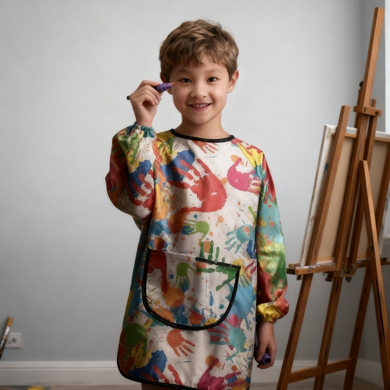 Baju Seni Anti Air untuk Balit - Bib Long Sleeve ulasan dan harga