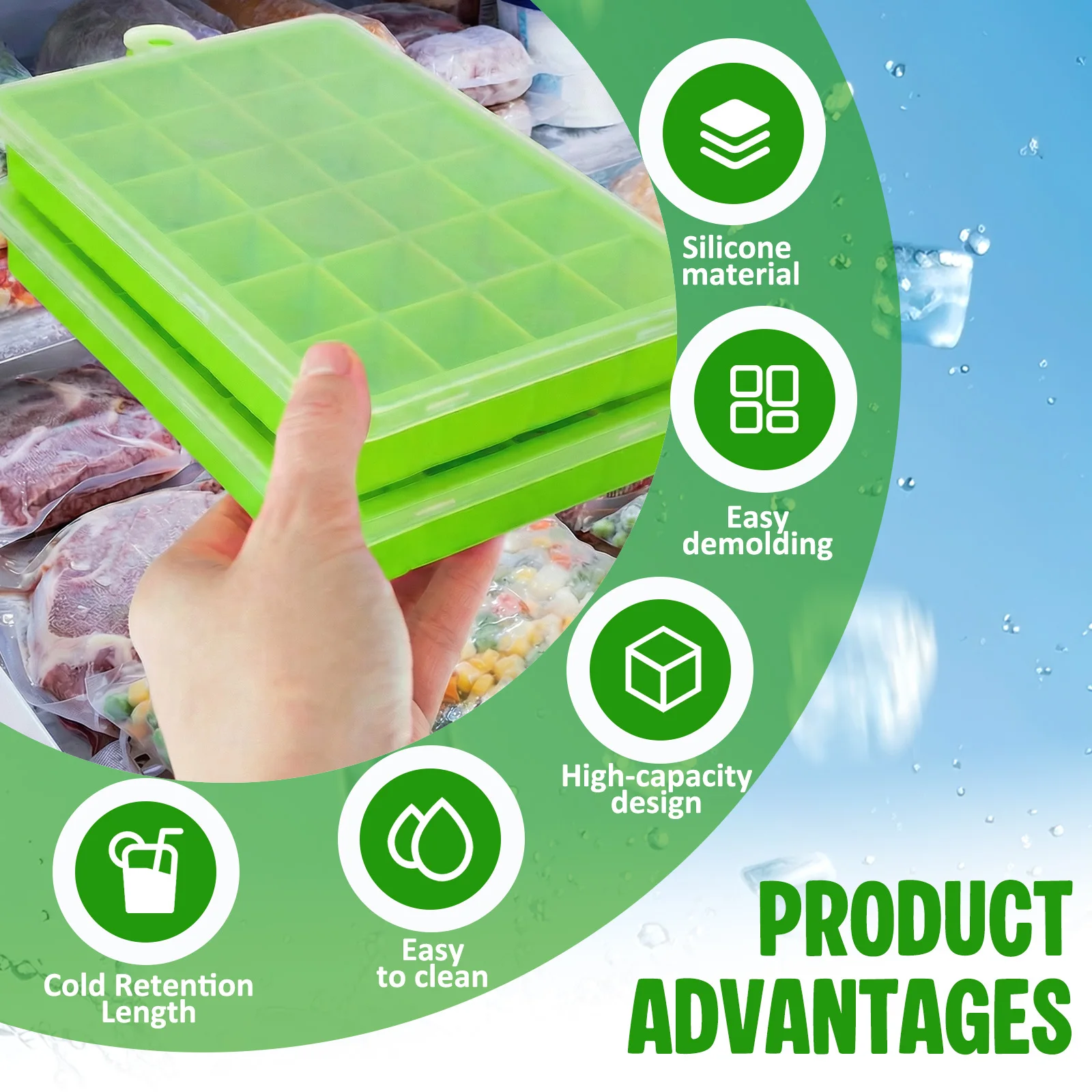 Cetakan Es Batu Silikon Mudah  - Baby Food Freezer Tray ulasan dan harga