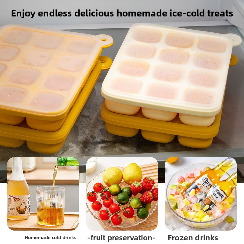 Cetakan Es Batu Silikon Platin - Baby Food Freezer Tray ulasan dan harga