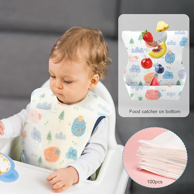 100 buah celemek bayi sekali p - Feeding Baby Food ulasan dan harga