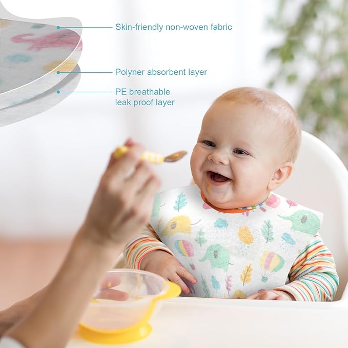 100 buah celemek bayi sekali p - Feeding Baby Food ulasan dan harga