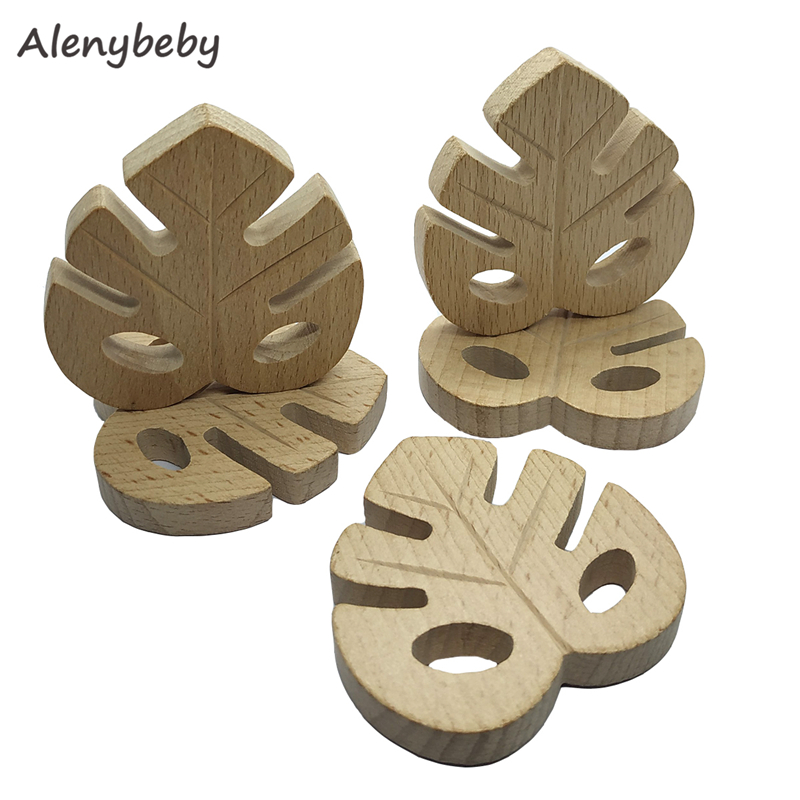 Kayu Alami Teether Bentuk Daun - Baby Food Organic ulasan dan harga